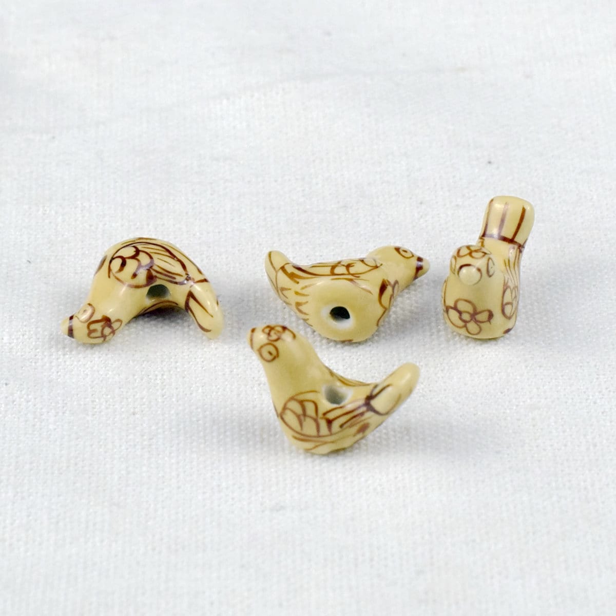 5pcs handmade vintage bird porcelain beads bird-shape ceramic beads DIY crafts hand paint [#38]