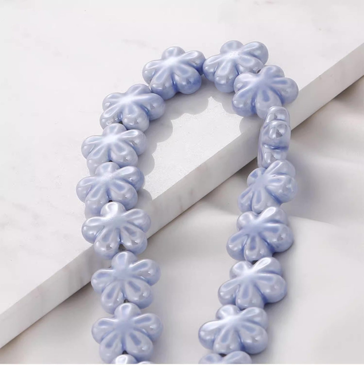 1 strand 20pcs floral shape porcelain beads glazed ceramic beads DIY crafts hand paint [#31]