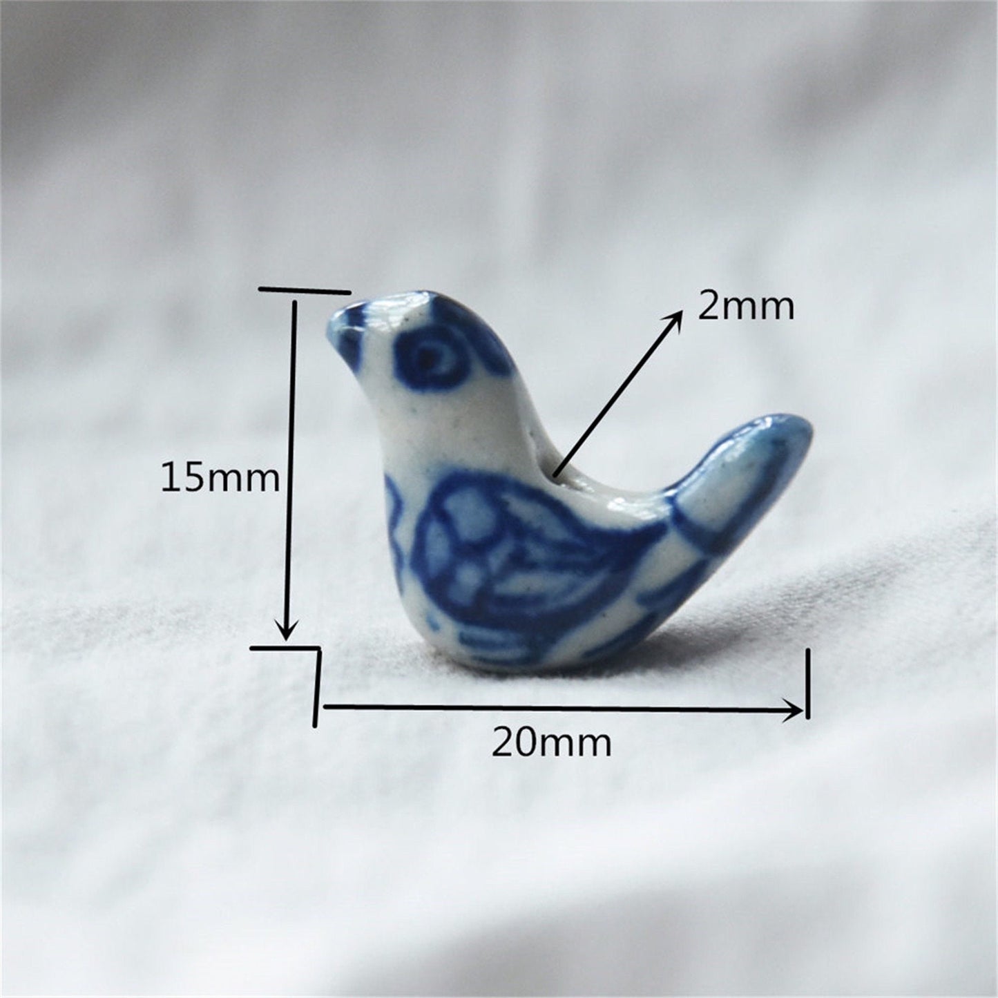 5pcs handmade vintage bird porcelain beads bird-shape ceramic beads DIY crafts hand paint [#27]