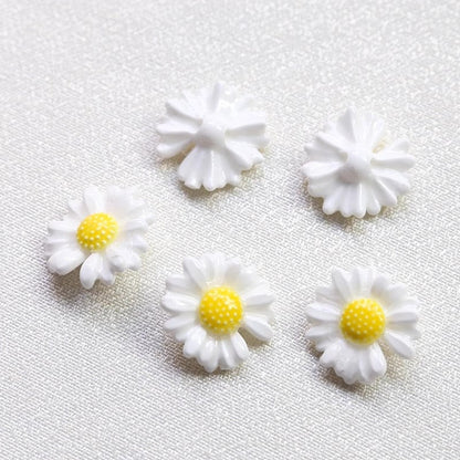 5pcs/50pcs  floral daisy shape porcelain beads glazed ceramic beads DIY crafts hand paint [#18]