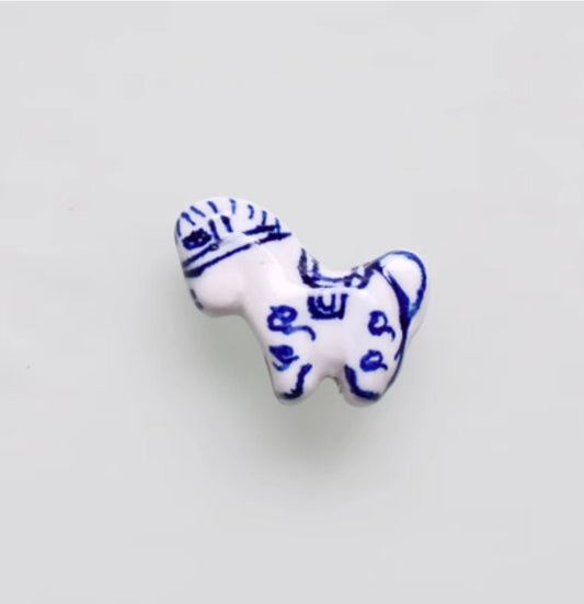 5pcs handmade pony porcelain beads horse shape ceramic beads DIY crafts hand paint [#45]